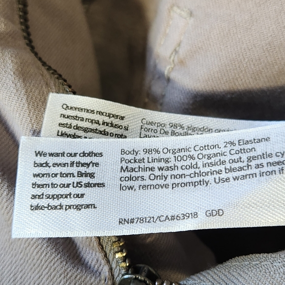 Eileen Fisher khaki front pleated tapered trouser pants women's size 4 - Picture 8 of 9